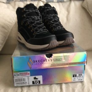 Skechers Black Lace Up Boots